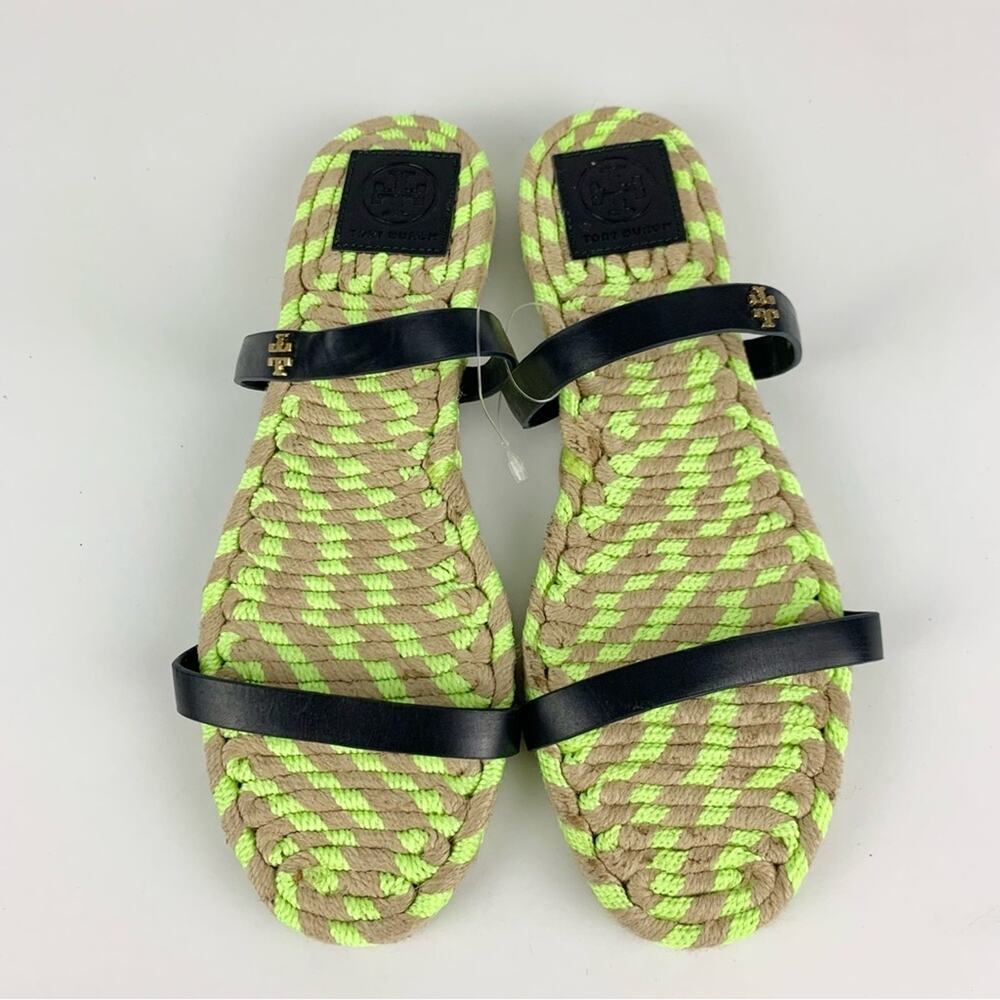 Tory Burch Two Band Flat Espadrille Slide Sandals 8.5 - Picture 5 of 14